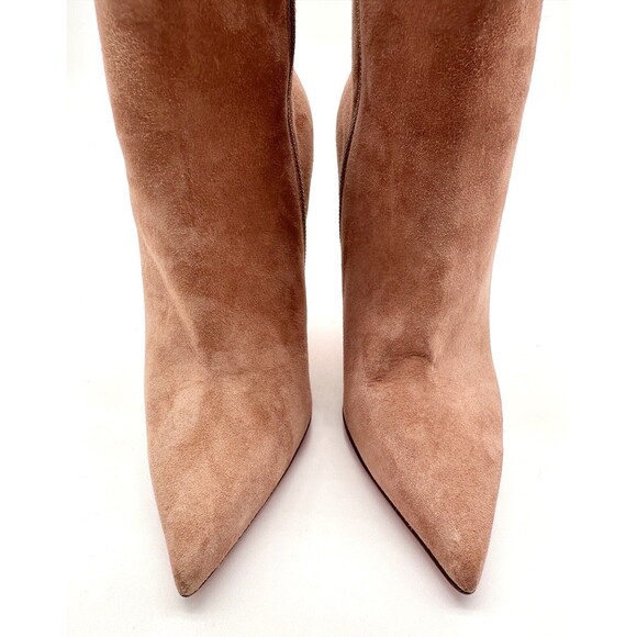Christian Louboutin Firmamma 100 Studded-Cuff Beige Suede Boots EU 37 US 7 - Picture 8 of 13